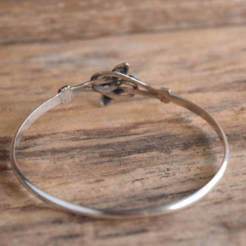 Twin Snake Sterling Silver Bangle